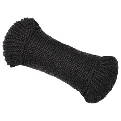vidaXL Arbeitsseil Schwarz 6 mm 100 m Polypropylen