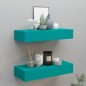 vidaXL Wand-Schubladenregale 2 Stk. Blau 60x23,5x10 cm MDF vidaXL Wand-Schubladenregale 2 Stk. Blau 60x23,5x10 cm MDF