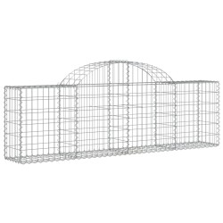 vidaXL Gabione mit Hochbogen 200x30x60/80 cm Verzinktes Eisen