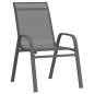 vidaXL Stapelbare Gartenstühle 2 Stk. Grau Textilene vidaXL Stapelbare Gartenstühle 2 Stk. Grau Textilene