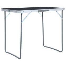 vidaXL Klappbarer Campingtisch mit Metallrahmen 80 x 60 cm Grau