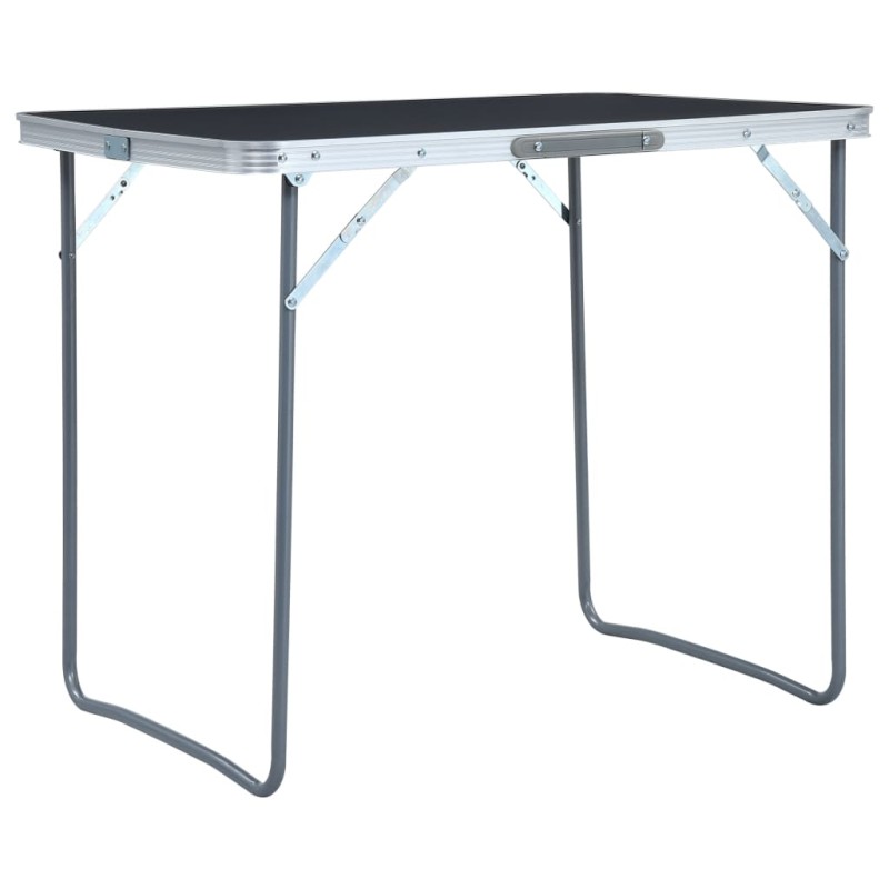 vidaXL Klappbarer Campingtisch mit Metallrahmen 80 x 60 cm Grau vidaXL Klappbarer Campingtisch mit Metallrahmen 80 x 60 cm Grau