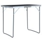 vidaXL Klappbarer Campingtisch mit Metallrahmen 80 x 60 cm Grau vidaXL Klappbarer Campingtisch mit Metallrahmen 80 x 60 cm Grau