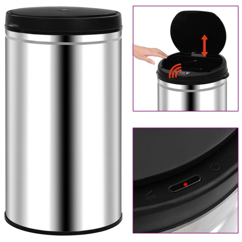 vidaXL Automatischer Sensor-Mülleimer 60 L Edelstahl vidaXL Automatischer Sensor-Mülleimer 60 L Edelstahl