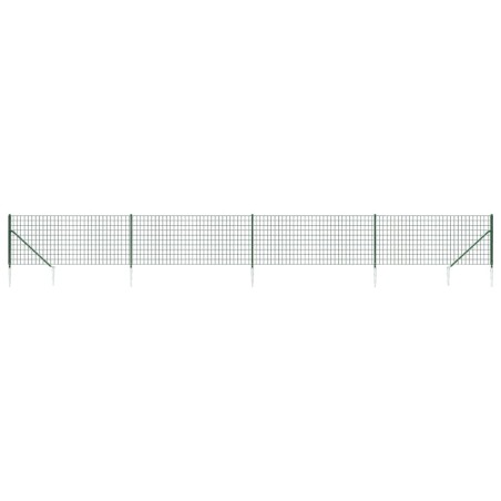Maschendrahtzaun mit Bodenhülsen Grün 1,1x10 m