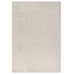 vidaXL Teppich Shaggy Hochflor Creme 140x200 cm
