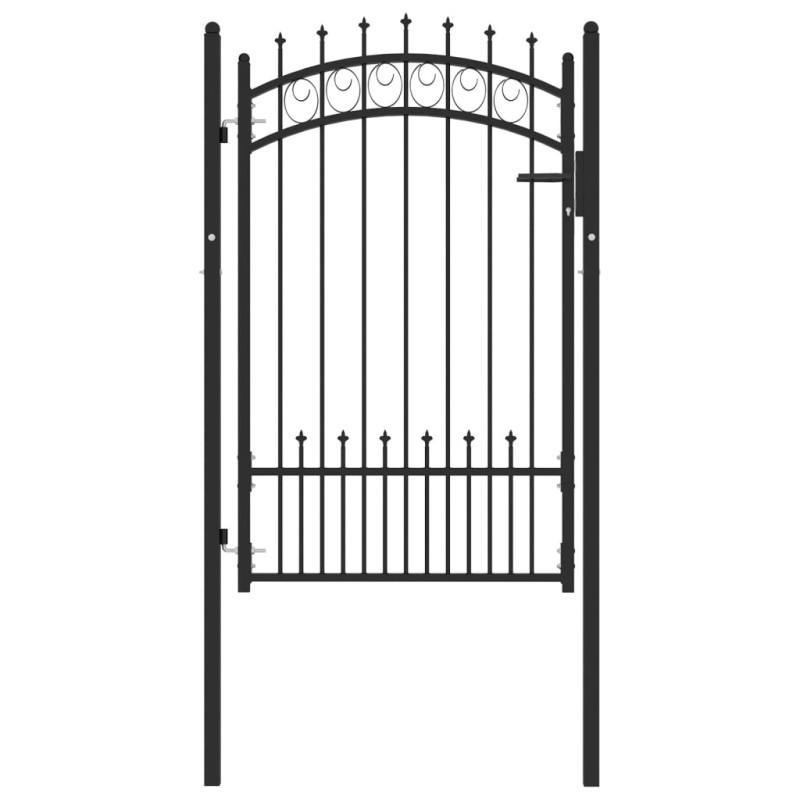 vidaXL Zauntor mit Spitzen Stahl 100x150 cm Schwarz vidaXL Zauntor mit Spitzen Stahl 100x150 cm Schwarz