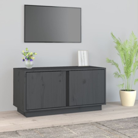 vidaXL TV-Schrank Grau 80x35x40,5 cm Massivholz Kiefer