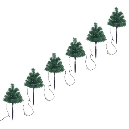 vidaXL Wegbeleuchtung Weihnachtsbäume 6 Stk. Mehrfarbig LEDs 45 cm PVC
