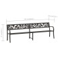 vidaXL Doppel-Gartenbank 246 cm Schwarz Stahl vidaXL Doppel-Gartenbank 246 cm Schwarz Stahl
