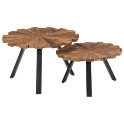 vidaXL Couchtische 2 Stk. Recyceltes Massivholz