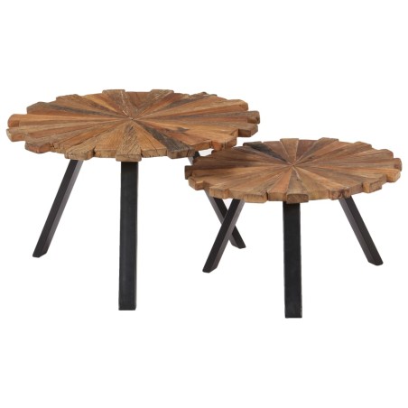 vidaXL Couchtische 2 Stk. Recyceltes Massivholz