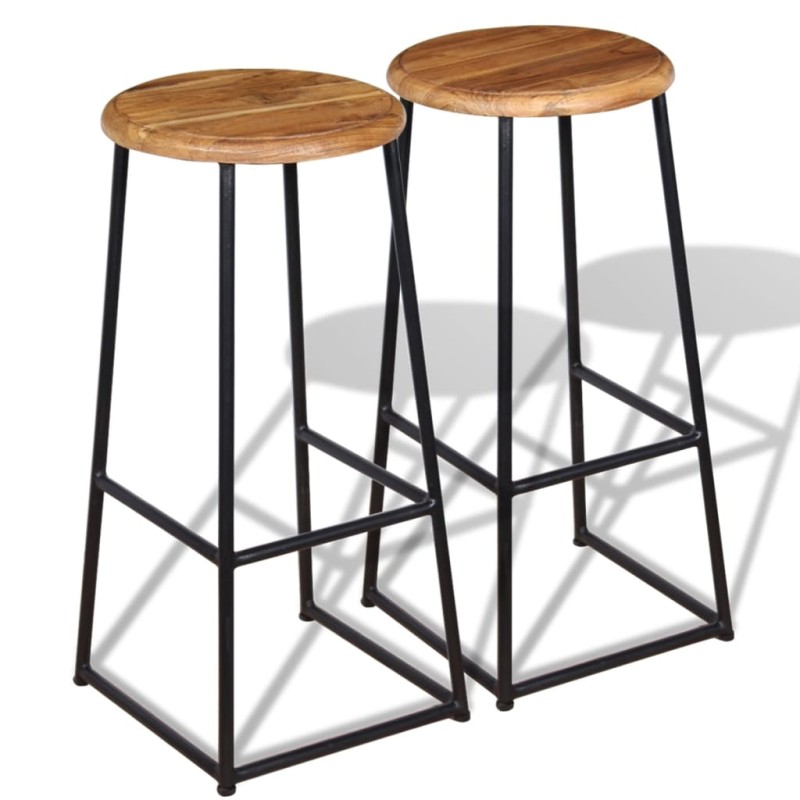 vidaXL Barhocker 2 Stk. Massivholz Teak vidaXL Barhocker 2 Stk. Massivholz Teak