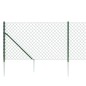 vidaXL Maschendrahtzaun mit Bodenhülsen Grün 1,1x10 m vidaXL Maschendrahtzaun mit Bodenhülsen Grün 1,1x10 m