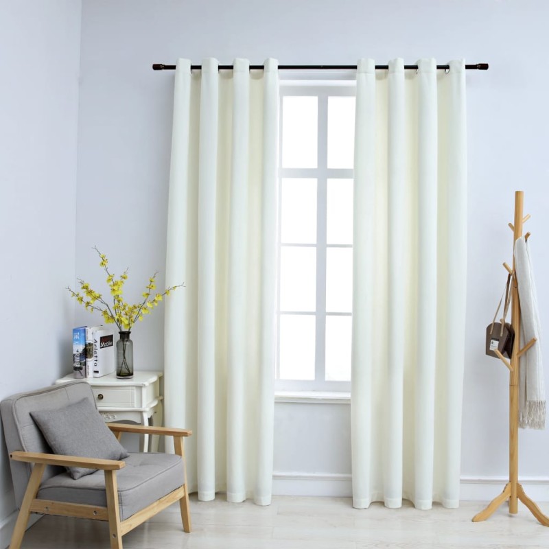 vidaXL Verdunkelungsvorhänge mit Ösen 2 Stk. Samt Creme 140x225 cm vidaXL Verdunkelungsvorhänge mit Ösen 2 Stk. Samt Creme 140x225 cm