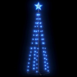 vidaXL Weihnachtsbaum Kegelform Blau 70 LEDs Dekoration 50x120 cm