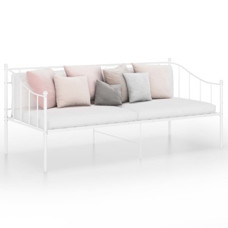 vidaXL Schlafsofa Bettgestell Weiß Metall 90x200 cm