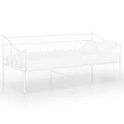 vidaXL Schlafsofa Bettgestell Weiß Metall 90x200 cm