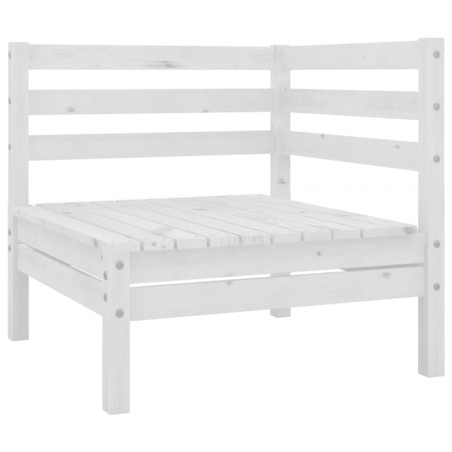 vidaXL Garten-Ecksofa Weiß Kiefer Massivholz 