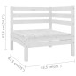 vidaXL Garten-Ecksofa Weiß Kiefer Massivholz vidaXL Garten-Ecksofa Weiß Kiefer Massivholz