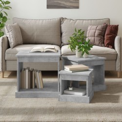 vidaXL Satztische 3 Stk. Betongrau Holzwerkstoff