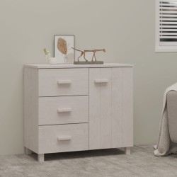 vidaXL Sideboard HAMAR Weiß 90x40x80 cm Massivholz Kiefer