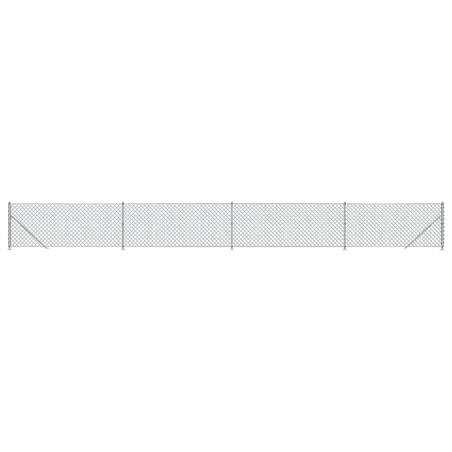 Maschendrahtzaun mit Bodenflansch Silbern 1x10 m