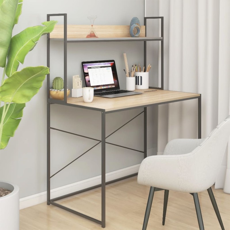vidaXL Computertisch Schwarz Eiche-Optik 110x60x138cm Holzwerkstoff vidaXL Computertisch Schwarz Eiche-Optik 110x60x138cm Holzwerkstoff
