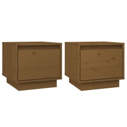 vidaXL Nachttische 2 Stk. Honigbraun 35x34x32 cm Massivholz Kiefer