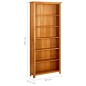 vidaXL Bücherregal 6 Fächer 80x22,5x180 cm Massivholz Eiche vidaXL Bücherregal 6 Fächer 80x22,5x180 cm Massivholz Eiche