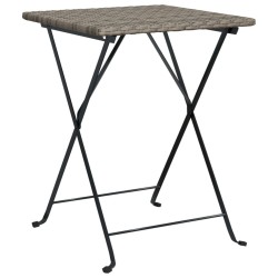 vidaXL Bistrotisch Klappbar Grau 55x54x71 cm Poly Rattan