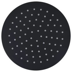 vidaXL Regenbrause Edelstahl 20 cm Rund Schwarz