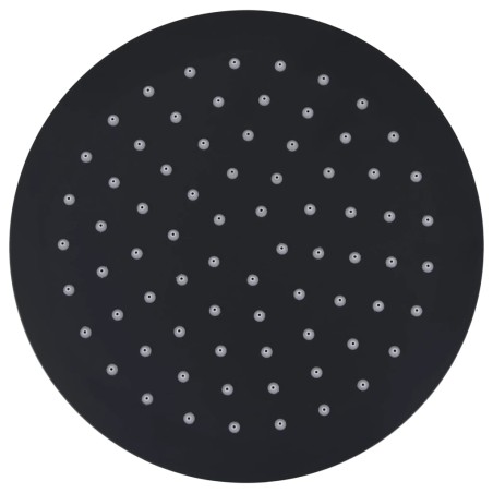 vidaXL Regenbrause Edelstahl 20 cm Rund Schwarz