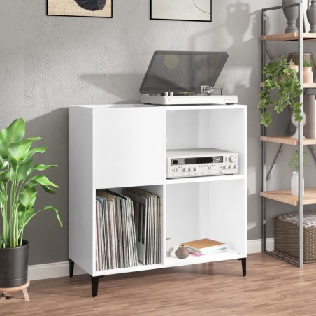 vidaXL Plattenschrank Hochglanz-Weiß 84,5x38x89 cm Holzwerkstoff