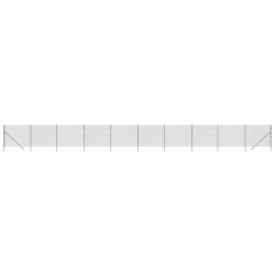 vidaXL Maschendrahtzaun Anthrazit 1,6x25 m Verzinkter Stahl