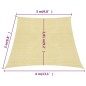 vidaXL Sonnensegel 160 g/m² Beige 3/4x3 m HDPE vidaXL Sonnensegel 160 g/m² Beige 3/4x3 m HDPE