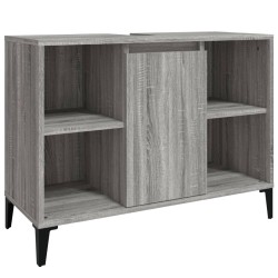 vidaXL Waschbeckenunterschrank Grau Sonoma 80x33x60 cm Holzwerkstoff