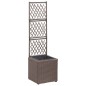 vidaXL Hochbeet mit Rankgitter 1 Topf 30x30x107 cm Poly Rattan Braun vidaXL Hochbeet mit Rankgitter 1 Topf 30x30x107 cm Poly Rattan Braun