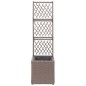 vidaXL Hochbeet mit Rankgitter 1 Topf 30x30x107 cm Poly Rattan Braun vidaXL Hochbeet mit Rankgitter 1 Topf 30x30x107 cm Poly Rattan Braun
