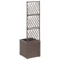 vidaXL Hochbeet mit Rankgitter 1 Topf 30x30x107 cm Poly Rattan Braun vidaXL Hochbeet mit Rankgitter 1 Topf 30x30x107 cm Poly Rattan Braun