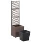 vidaXL Hochbeet mit Rankgitter 1 Topf 30x30x107 cm Poly Rattan Braun vidaXL Hochbeet mit Rankgitter 1 Topf 30x30x107 cm Poly Rattan Braun