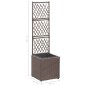 vidaXL Hochbeet mit Rankgitter 1 Topf 30x30x107 cm Poly Rattan Braun vidaXL Hochbeet mit Rankgitter 1 Topf 30x30x107 cm Poly Rattan Braun
