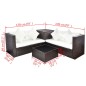 vidaXL 4-tlg. Garten-Lounge-Set mit Auflagen Poly Rattan Braun vidaXL 4-tlg. Garten-Lounge-Set mit Auflagen Poly Rattan Braun