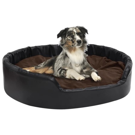 vidaXL Hundebett Schwarz-Braun 99x89x21 cm Plüsch und Kunstleder