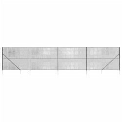 Maschendrahtzaun mit Bodenhülsen Anthrazit 1,4x10 m