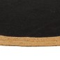 vidaXL Teppich Geflochten Schwarz & Natur 120 cm Jute & Baumwolle Rund vidaXL Teppich Geflochten Schwarz & Natur 120 cm Jute & Baumwolle Rund