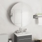 vidaXL Badezimmerschrank mit Rundem Spiegel & LED Grau 54x54x17,5 cm vidaXL Badezimmerschrank mit Rundem Spiegel & LED Grau 54x54x17,5 cm