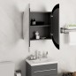 vidaXL Badezimmerschrank mit Rundem Spiegel & LED Grau 54x54x17,5 cm vidaXL Badezimmerschrank mit Rundem Spiegel & LED Grau 54x54x17,5 cm