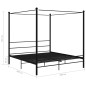 vidaXL Himmelbett Schwarz Metall 180x200 cm vidaXL Himmelbett Schwarz Metall 180x200 cm