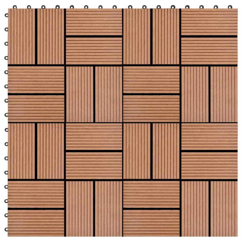 vidaXL Terrassenfliesen 11 Stück WPC 30 x 30 cm 1 qm Braun vidaXL Terrassenfliesen 11 Stück WPC 30 x 30 cm 1 qm Braun